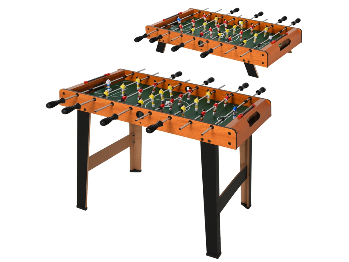 Mesa Futebol De Mesa Com 22 Jogadores, Marcadores, Pegas Confortáveis, 84,5x40x61,2cm, Madeira E Preto