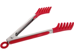 Pinça Genérica Para Grelha Em Aço Inoxidável Com Clipe De Silicone Antiderrapante, Vermelha, Fácil De Limpar, Para