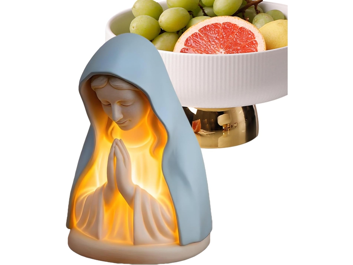 Luminária Noturna De Oração, Abajur De Mesa Da Virgem Maria Proteção Suave Para Os Olhos, Acessóri Gokoco