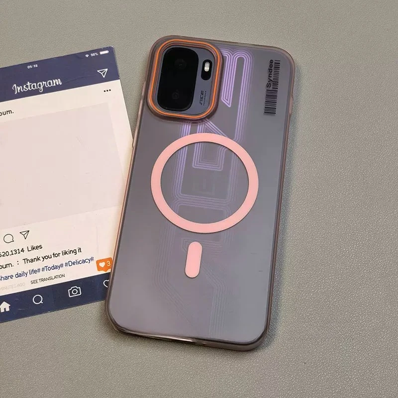 (rosa, Oneplus 15) Capa Protetora De Luxo Em Policarbonato Transparente Fosco Com Carregamento Magnético Sem Fio.