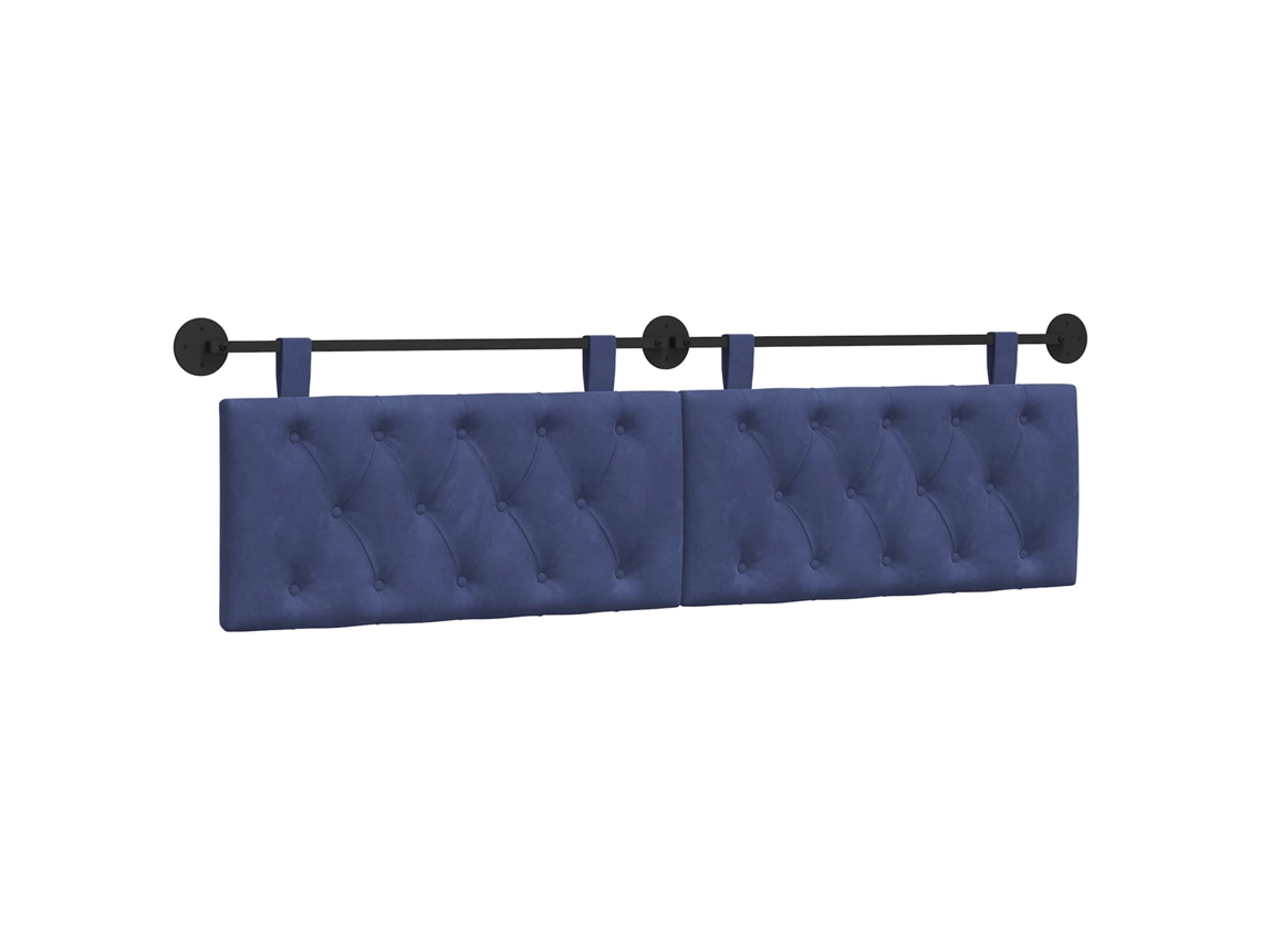 Conjunto 1 Cabeceira Moderna Vidaxl Azul Veludo (190 X 55 X 7 Cm)