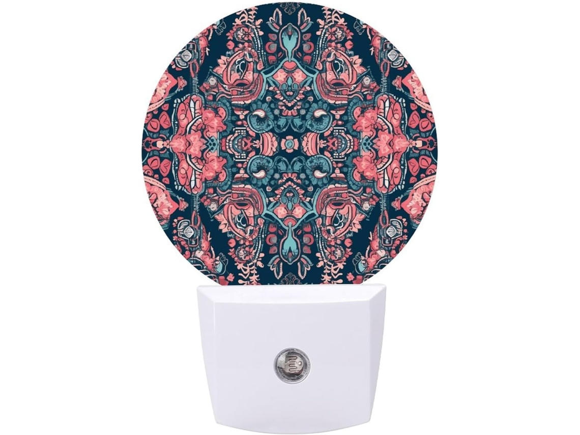Luminária Noturna De Parede Com Plugue, Modelo Cheyenne Art Style Printed Led Night Light Com Sensor De, Luz Noturna