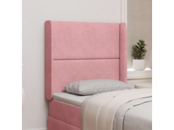 Vidaxl Orelha De Cabeceira Rosa 80 X 16 X 4 Cm Veludo