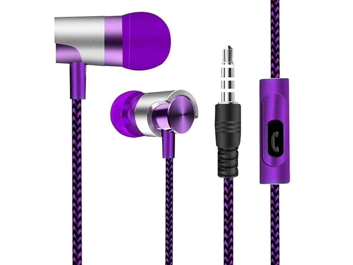 Fones de Ouvido Sem Fio MDUG com alto-falantes, microfone de metal reforçado e entrada auxiliar (roxo)