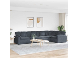 Vidaxl Sofá Modular Com Almofadas Veludo Cinzento-escuro