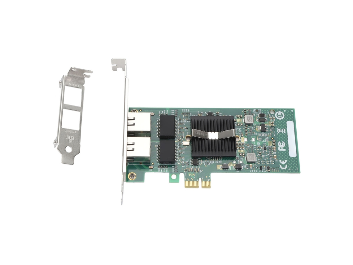 Placa De Rede Gigabit Dual Port Pcie X1 10/100/1000mbps Adaptador De Servidor Com 4 Indicadores Led