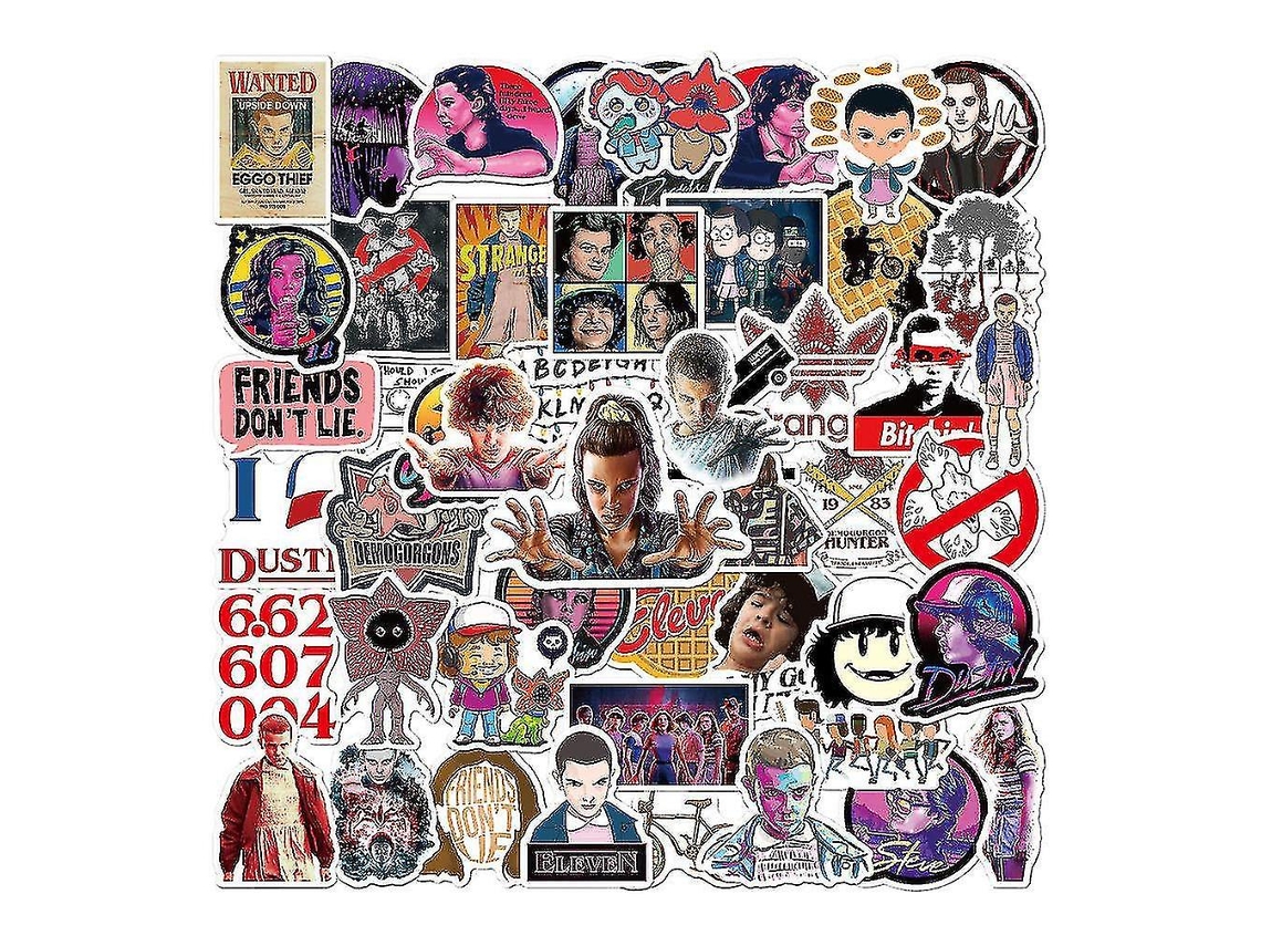 50 Adesivos Impermeáveis ​​da Série Stranger Things Para Decoração De Carros E Celulares. Brilvibera