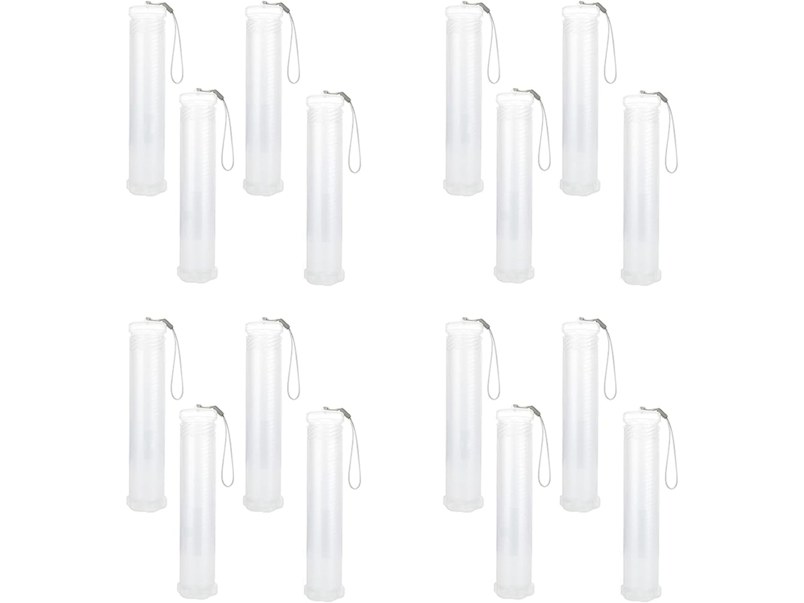 Conjunto de 16 Estojos de Plástico Expansíveis para Pincéis, Tubo Transparente Comprido para Guardar os Pincéis. SFUSHOS