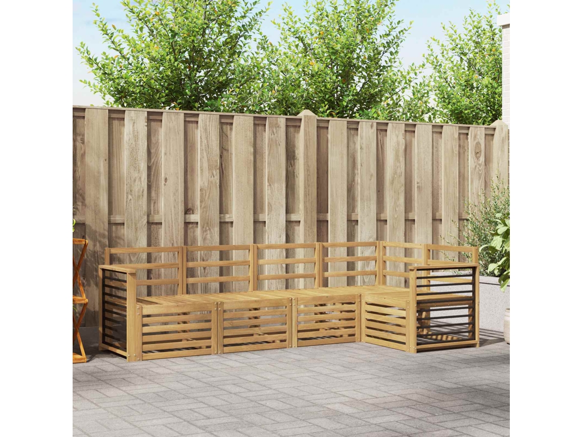 Vidaxl Conjunto De Sofás Para Exterior 5 Unid. Branco