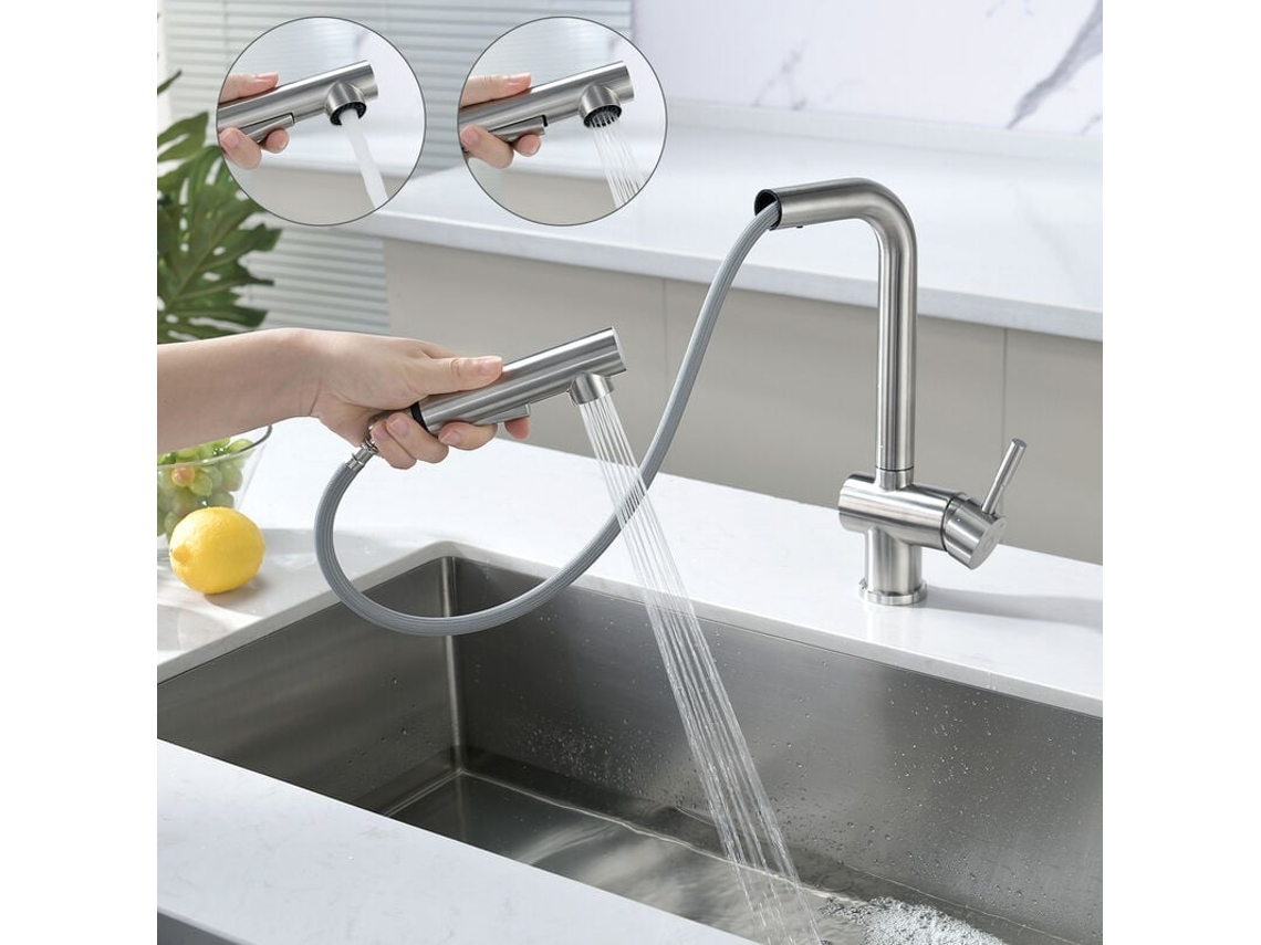 Torneira De Cozinha Gourmet Para Chef, Aço Inoxidável, Design Moderno, Pulverizador Retrátil, Uso Flexível Para Suas Obras Primas Culinárias