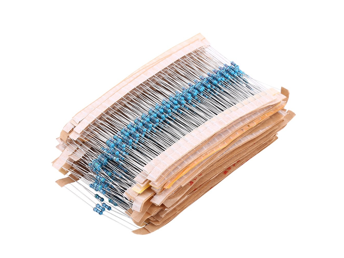Kit Com 1280 Resistores De Filme Metálico De 1/4w, Com 64 Valores Diferentes, Variando De 1 A 10m Ohm, Para Componentes Eletrônicos.