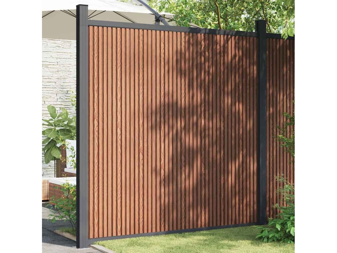 Vidaxl Painel De Vedação Wpc 173x186 Cm Castanho