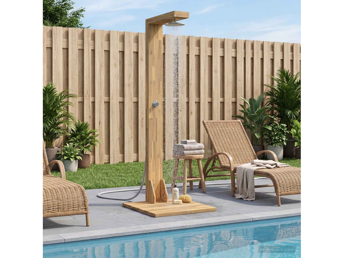 Vidaxl Chuveiro Externo 210,5 Cm Branco