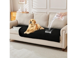 Capa De Sofá Pelo Sintético Lavável Amigo Dos Animais 80x100cm Pequeno Preto Panoona