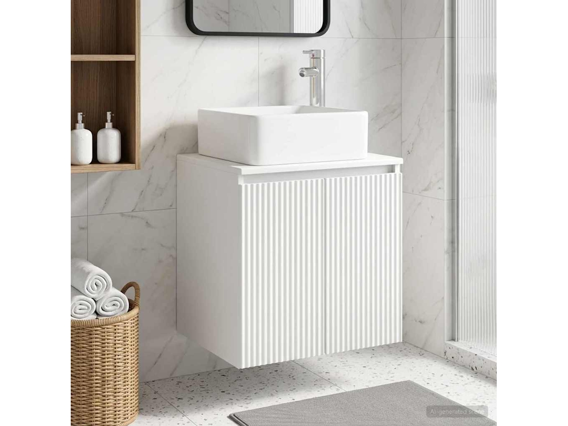 Vidaxl Vaidade Com Pia Suspensa Branco 53 X 35 X 63 Cm