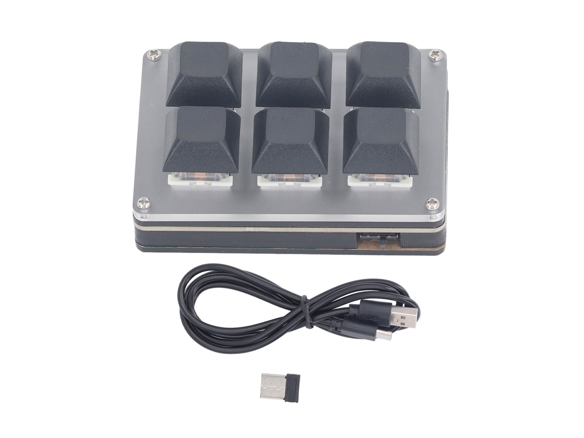 Teclado Mecânico Sem Fio 6 Teclas Usb Bt 2.4g Type C Personalizável Para Mão Esquerda/direita
