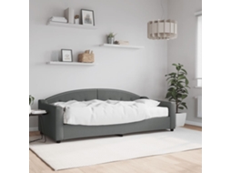 Vidaxl Sofá-cama Com Colchão 90x200 Cm Tecido Cinzento-escuro