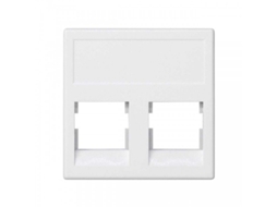 Placa Plana K45 Vd Com 2 Conectores Amp/krone Brancos Simon Kb076/9
