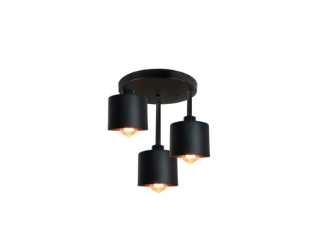 Vesper Frat 3xe27 Preto Pendente Luminária Industrial Teto Banheiro Metal 3 Lâmpadas 60w LED
