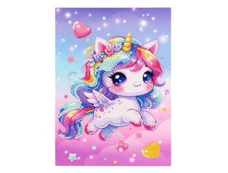 Pintura de asas de unicórnio kawaii com cristais Fiori Diamantiny 90046 Nicep25