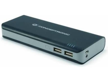 Powerbank CONCEPTRONIC CPOWERBK12500 em Cinzento — 12500 mAh | 2 Portas USB