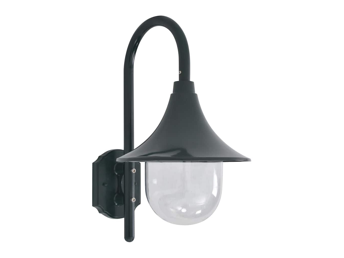 Vidaxl Candeeiro De Parede Para Jardim E27 42cm Alumínio Verde Escuro