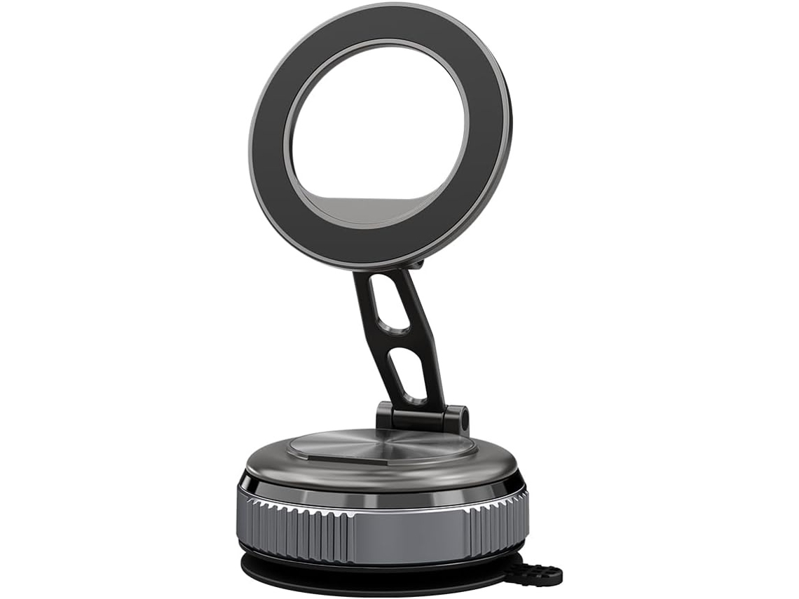 Suporte Magnético A Vácuo Para Telefone Atualizado [sucção De Mais De 96 Libras E Magnético De 2800 Gf], Ajustável Em 360° (preto)