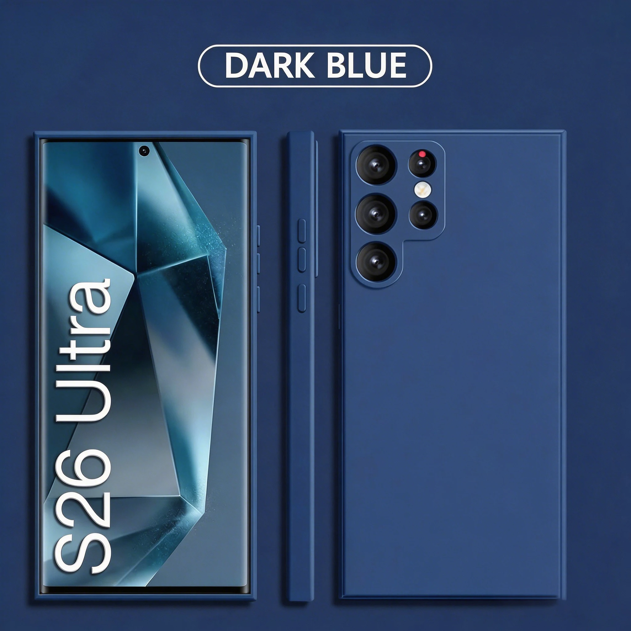 Capa Líquida Quadrada Para Samsung (galaxy S23 Azul) Com Proteção Para A Câmera.