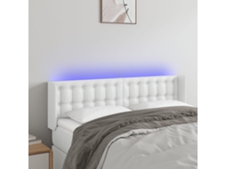Cabeceira De Cama | Painel Cama C/ Led Couro Artificial 147x16x78/88cm Branco
