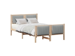 Estrutura da Cama Marrom e Cinza Claro 120 X 200 Cm MAISON EXCLUSIVE