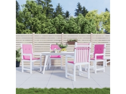 Vidaxl Almofadões P/ Cadeira De Encosto Baixo 4 Pcs Tecido Rosa