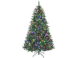 Árvore de Natal Plástico e Metal Cor Verde e Branco Ø125x210 cm Homcom