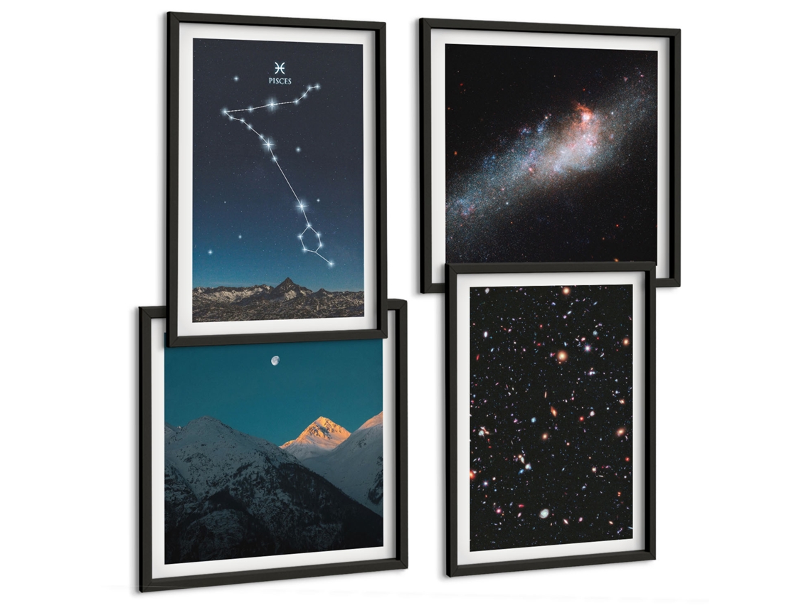 Pinturas Murais Modernas Peônias, Retrato De Uma Mulher, Preto E Branco Moldura Preta Pinturas De Quarto Espelharte (conjunto De 4 Imagens)