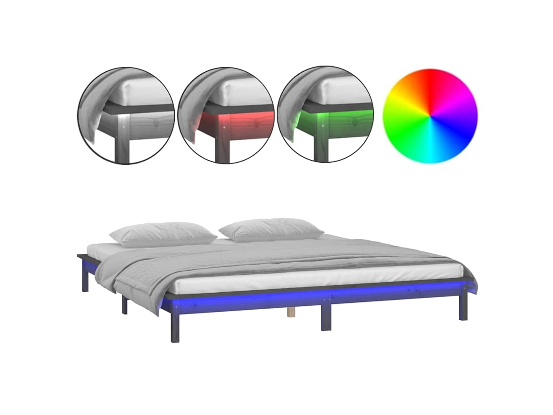 Bed Frame, Bed Frames Vidaxl Cinzeto Madeira (120 X 190 Cm)