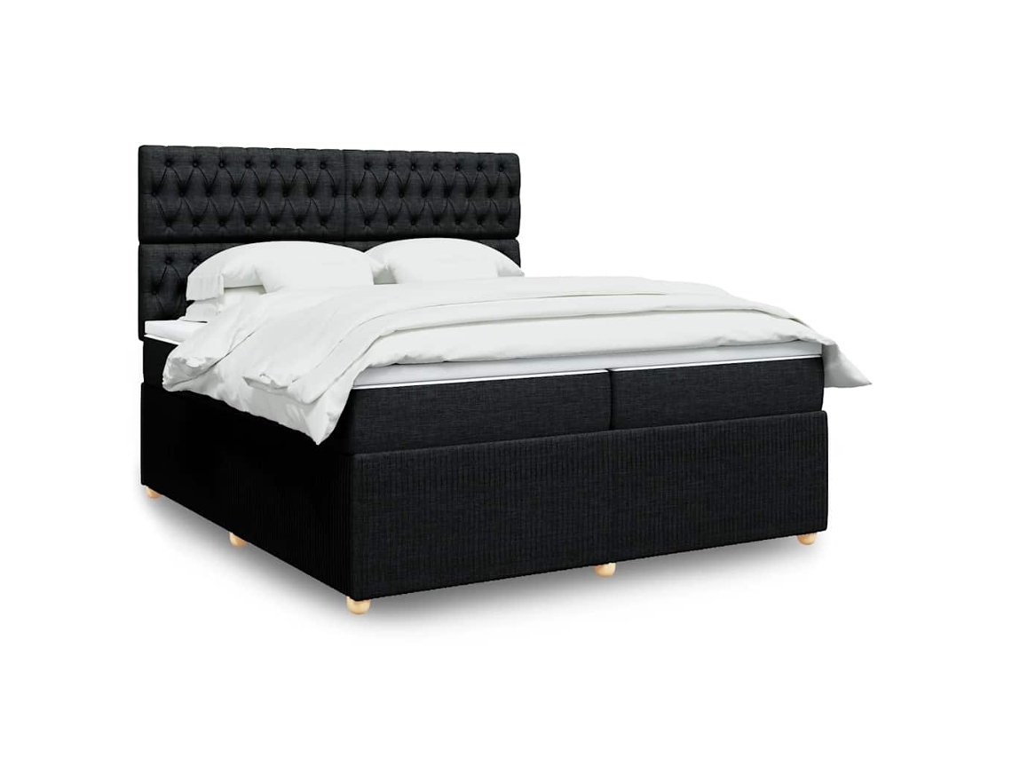 Vidaxl Cama Com Molas/colchão 200x200 Cm Tecido Preto