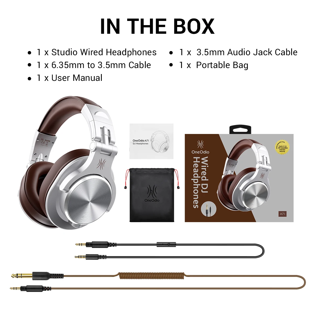 Fones De Ouvido Hifi Com Fio E Microfone (marrom Prateado) Para Jogos