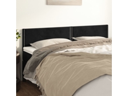 Vidaxl Cabeceiras Preto 200x5x78/88 Cm Veludo