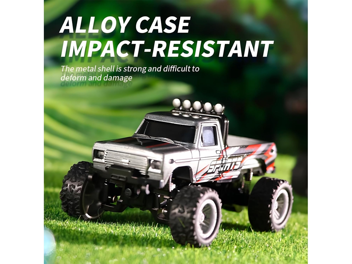 1/64 Mini Caminhão Off-road, Carro De Controle Remoto 2.4ghz Recarregável Via Usb Com Luzes Led, 3 Velocidades Digitallab (laranja)