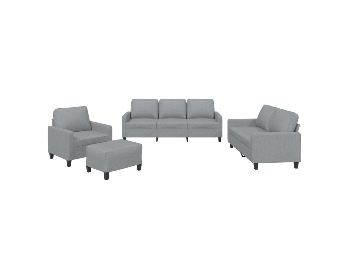 Conjunto De Sofás Vidaxl Cinzeto Tecido (60 X 50 X 41 Cm)