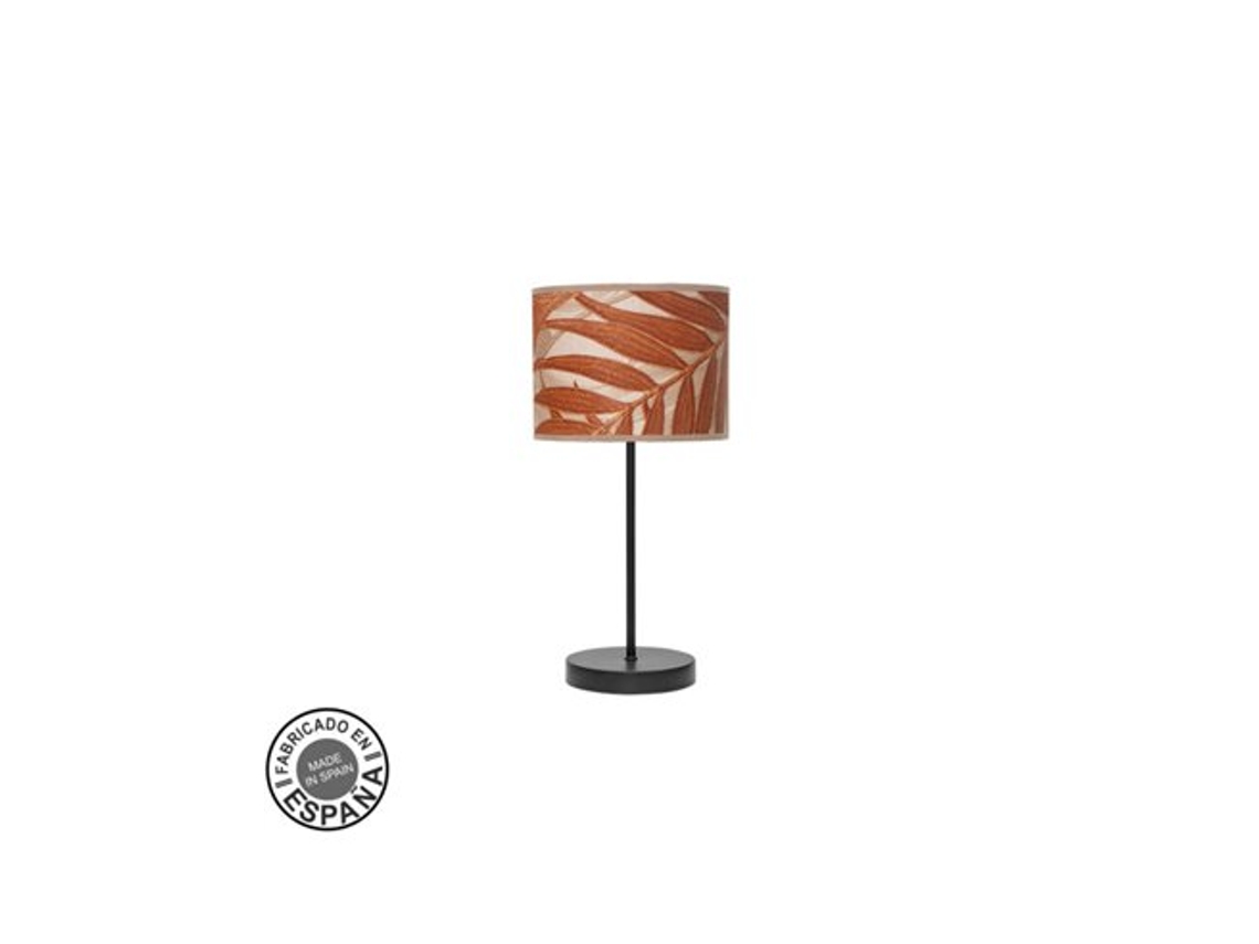 Moda Candeeiro De Mesa 1xe14 Preto/folha Caldera 42x17x17cm Fabrilamp