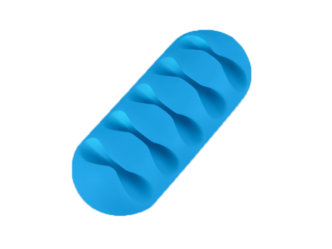 Suporte De Cabos, Instalação Fácil, Adesão Forte, Organizador De Cabos Para Mesa, Azul, 5 Buracos
