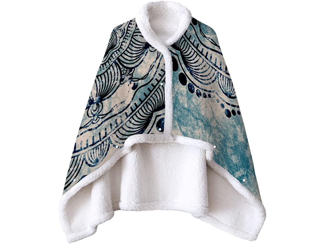 Manta de Lã Sherpa Fansu Xale Grossa e Macia Inverno com Botões Quente Microfibra para Adultos Crianças 150x12