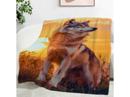 Manta de Sol Cinza Lobo 150x200 Cm Multifuncional Macia e Aconchegante em Flanela para Cama Cobertor Cochilo N
