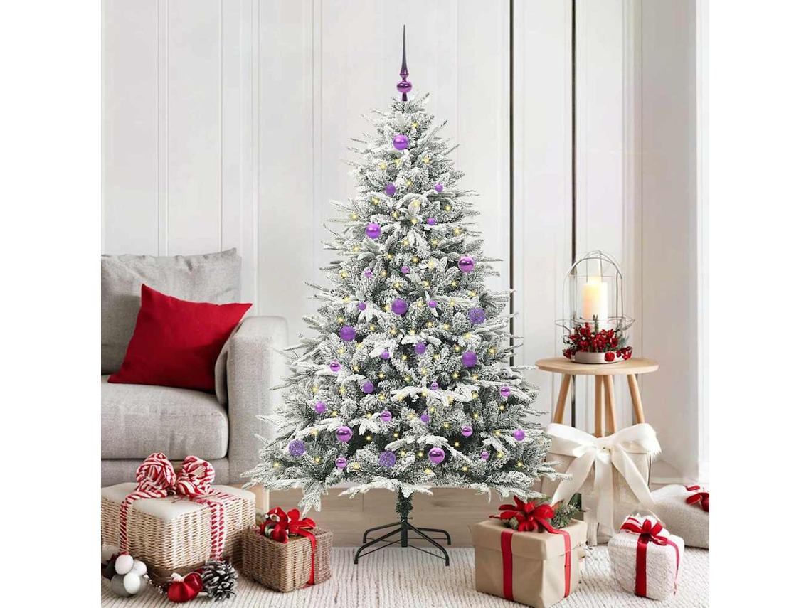 Árvore De Natal Artificial Pré-iluminada Pangivo Com Luzes Led Usb E Bolas Verde
