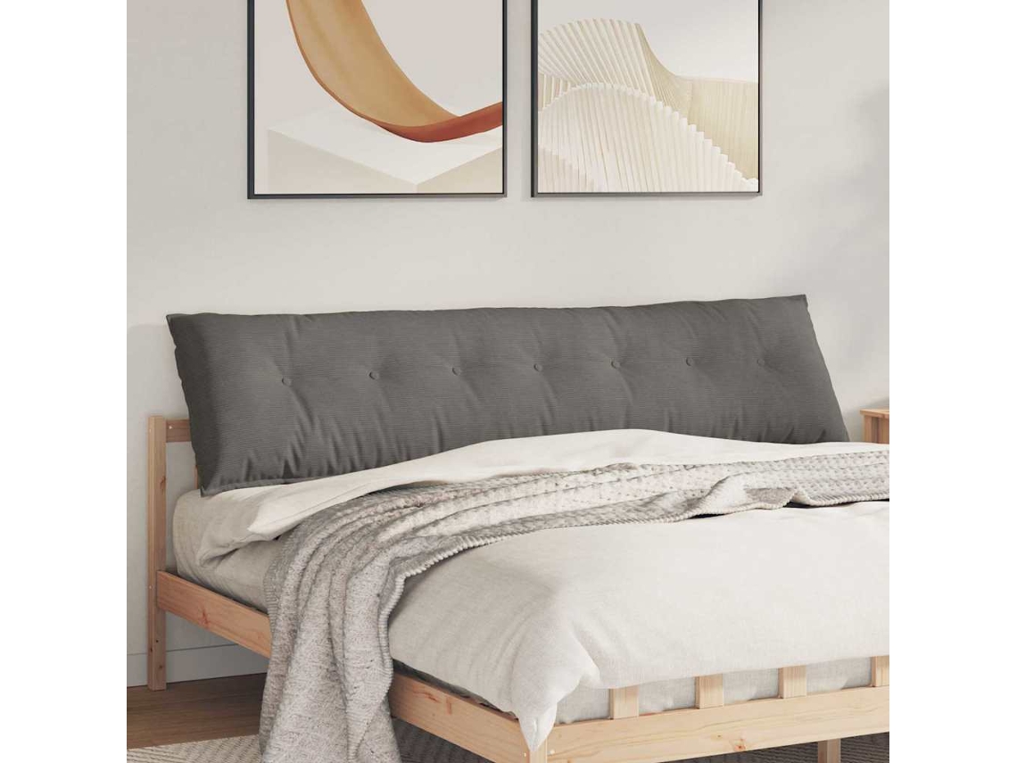 Vidaxl Travesseiro Para Costas Cinzento-claro 200 X 50 Cm