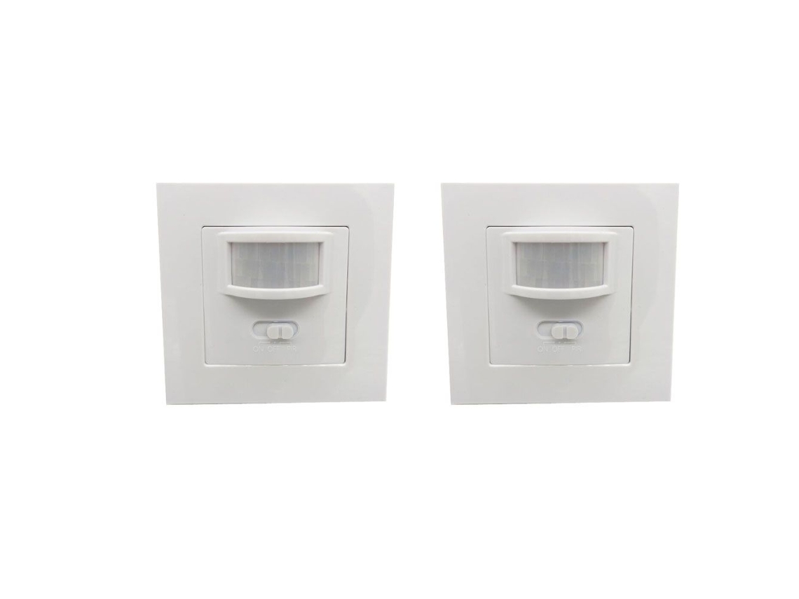 2 Unidades de Interruptor Lâmpada Embutir com Sensor de Movimento Infravermelho Ac 110v, 240v para Quarto e Sala de Estar BRILVIBERA (branco)