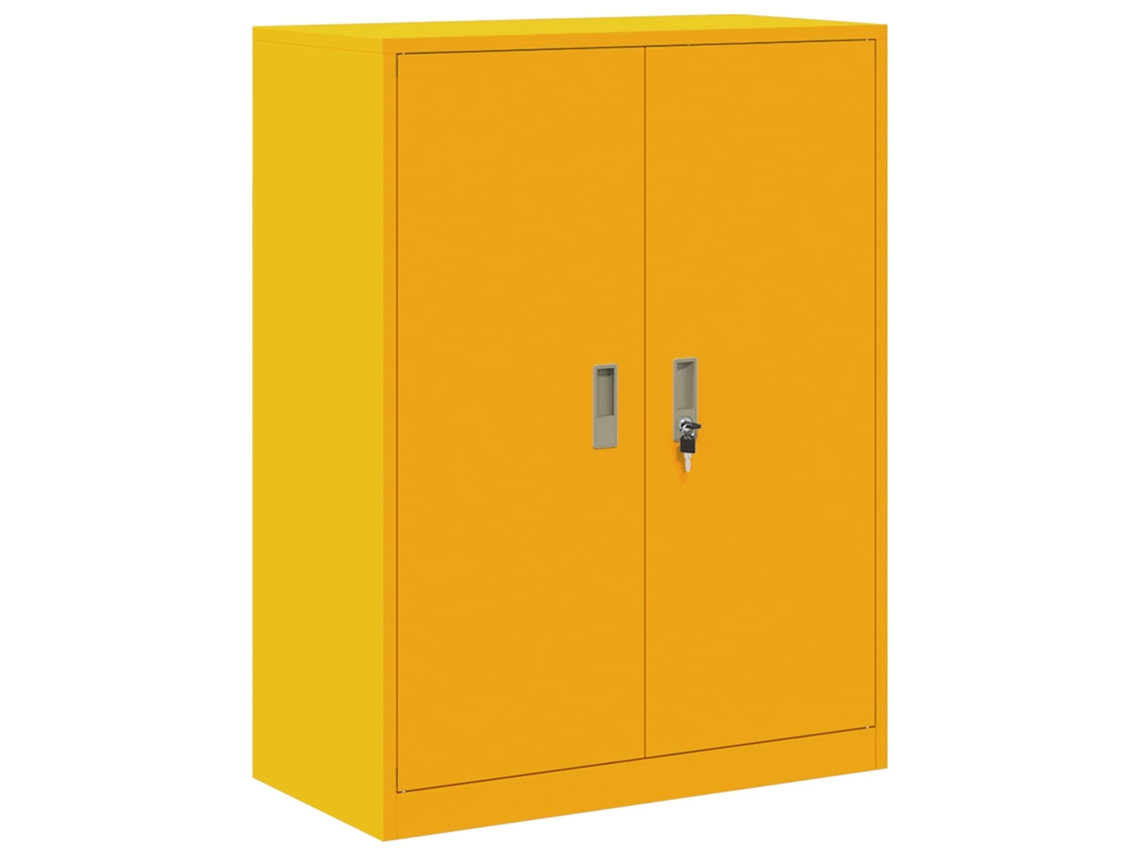 Conjunto 1 Armário De Armazenamento De Escritório Vidaxl Mostarda Aço (80 X 40 X 105 Cm)