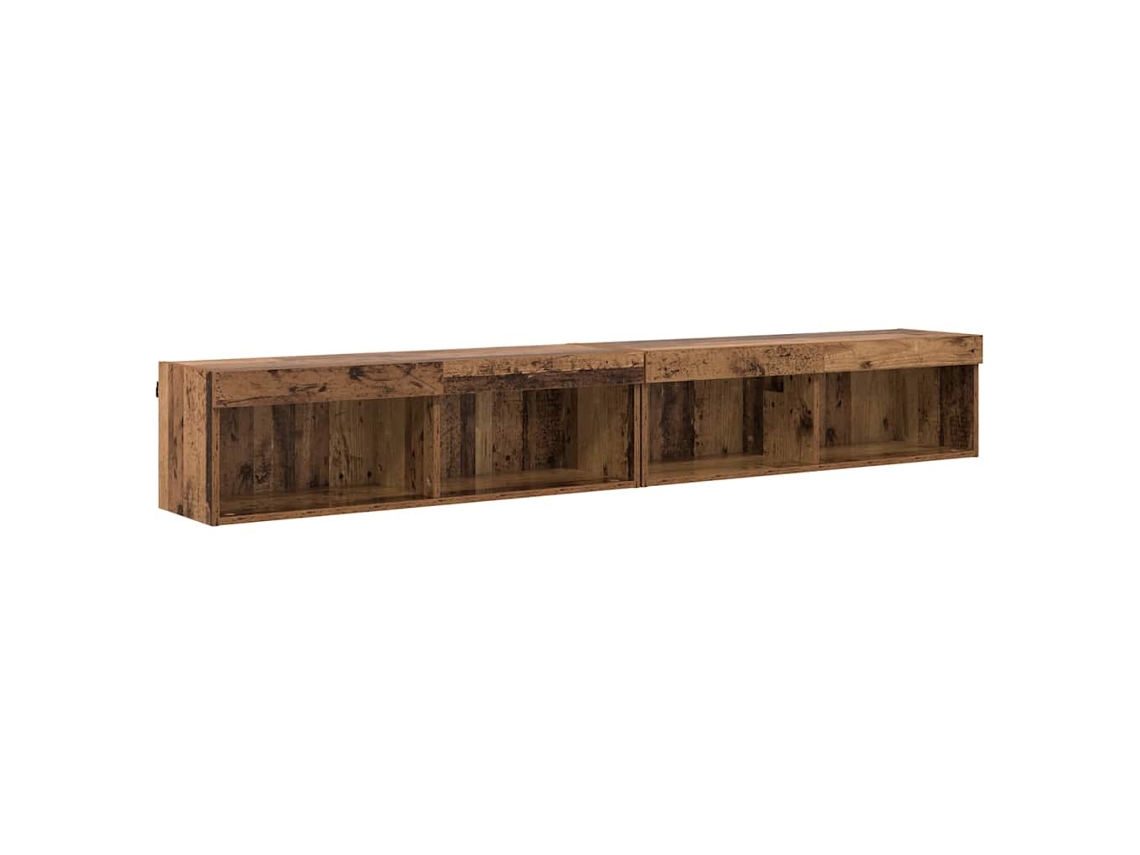 Conjunto 2 Gabinete Para Tv Vidaxl Castanho Derivados De Madeira (100 X 30 X 30 Cm)