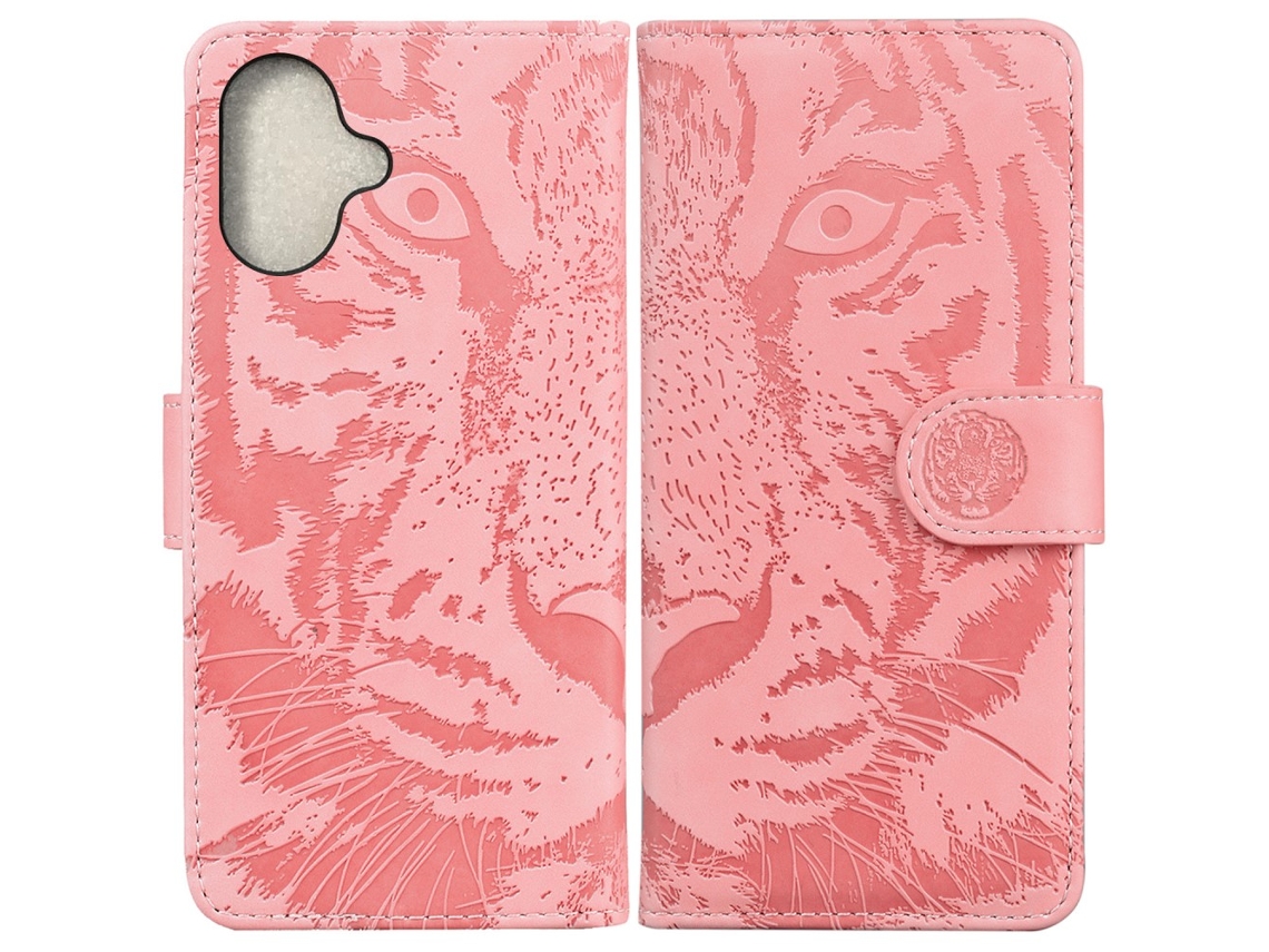 Capa Em Couro Pu À Prova De Choque Para Apple Iphone 16 Rosa