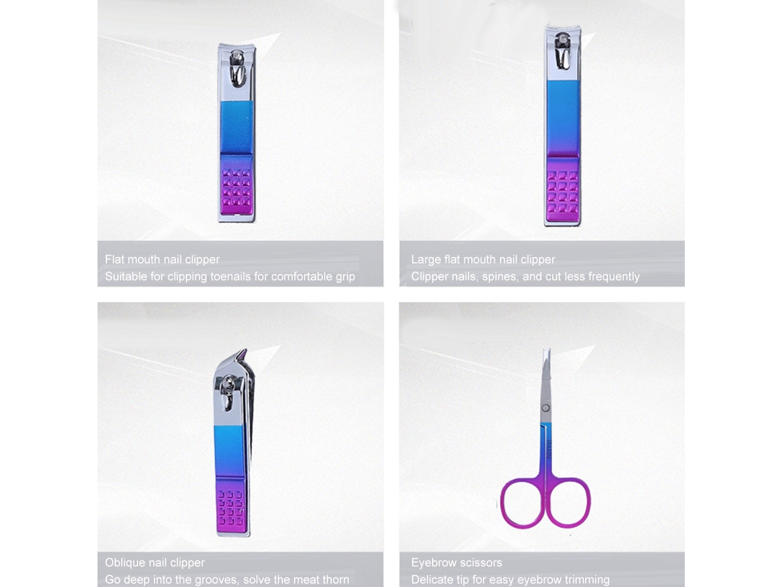 Slowmoose - Pacote com 12 cortadores de unhas, tesouras de sobrancelhas, alicates e kit de manicure e pedicure (7023c)